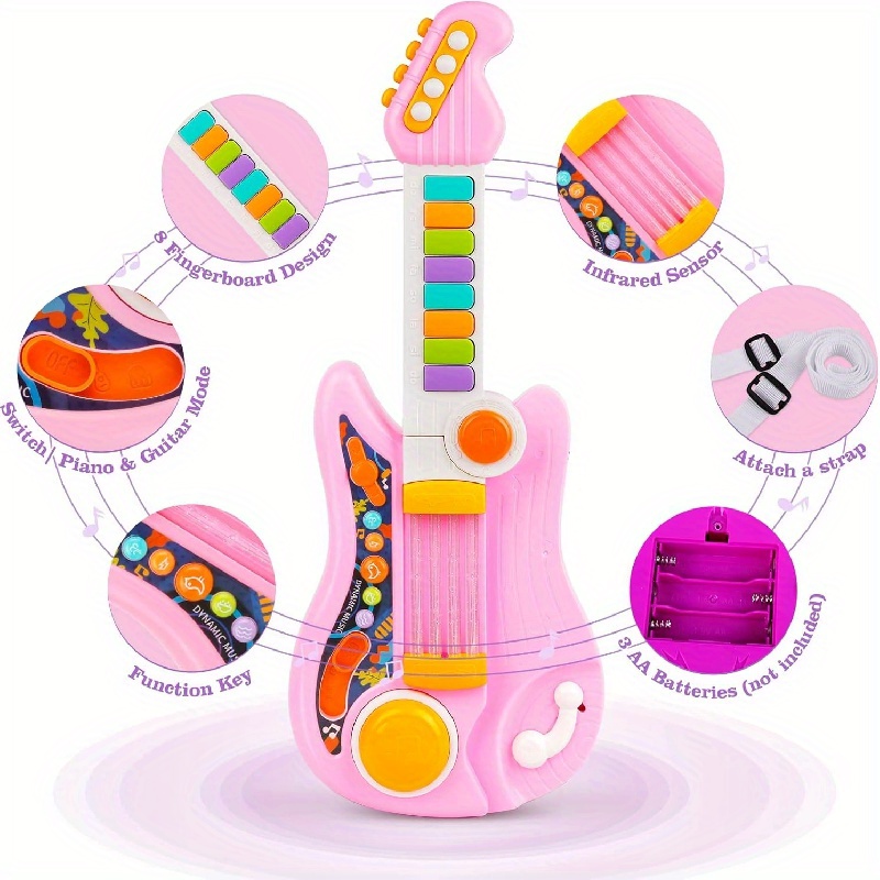 (Rose) Guitare De Simulation Pour Enfant Jouet De Guitare électronique
