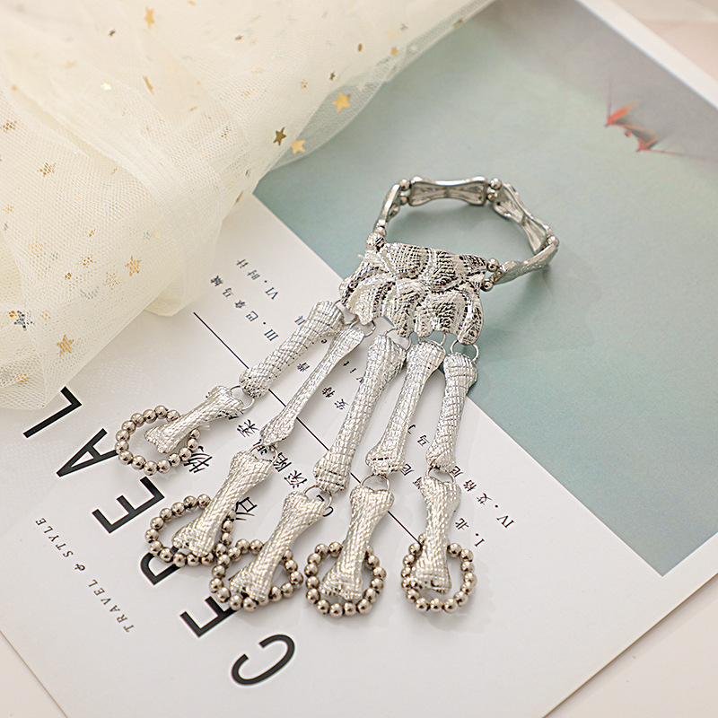 Punk Skull Hand Bone Bangle Bracelet