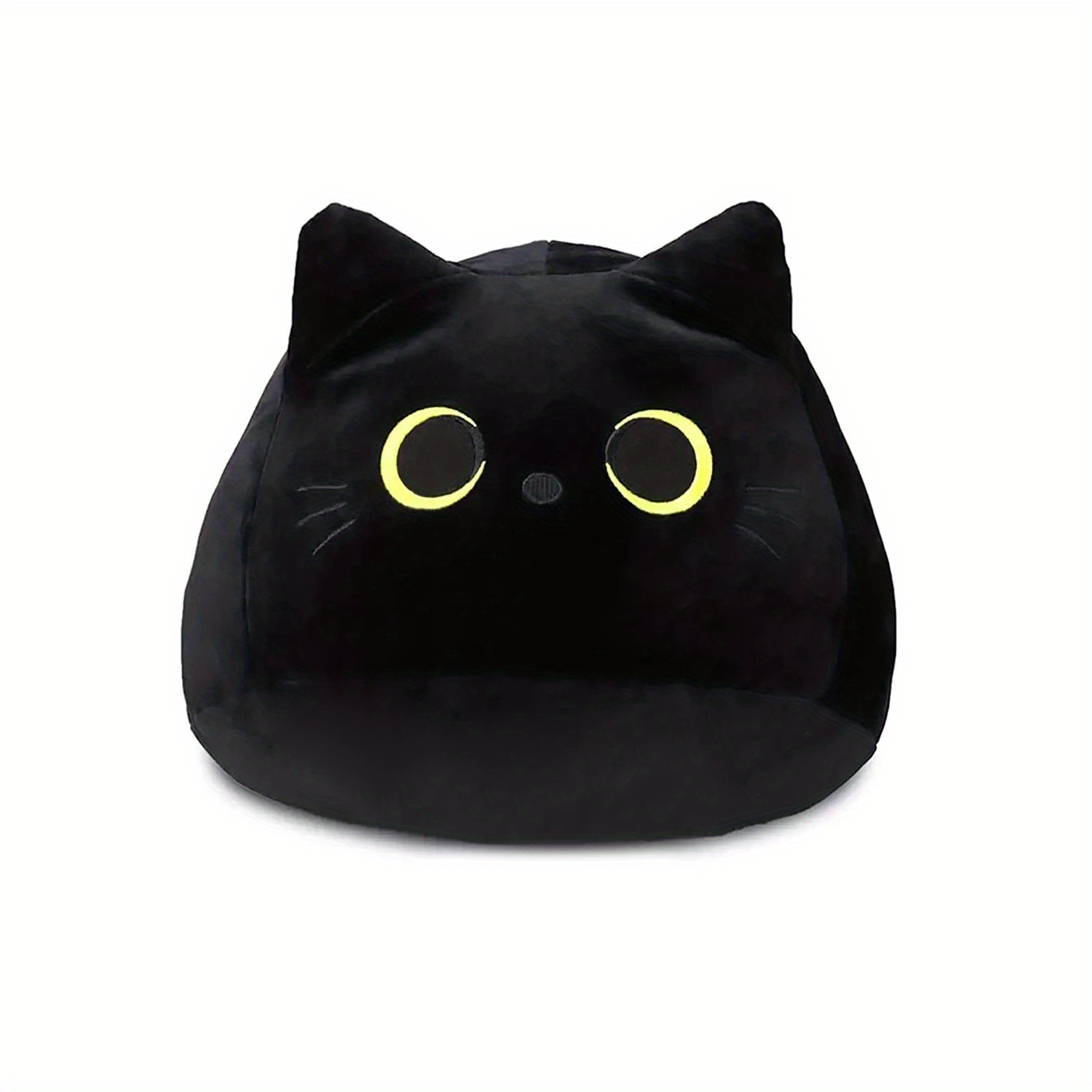 Oreiller 3D en peluche pour chat noir, gros chat noir en peluche pour chat,  oreillers Kawaii