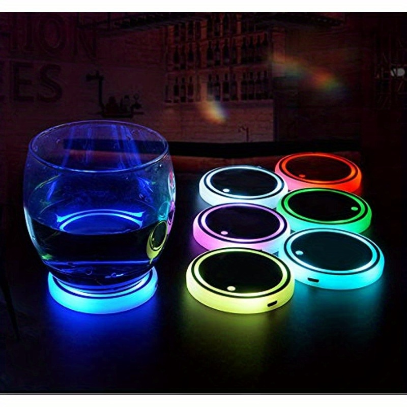 Car Cup Holder Lights Led 7 Colors Variations Usb Charging Temu