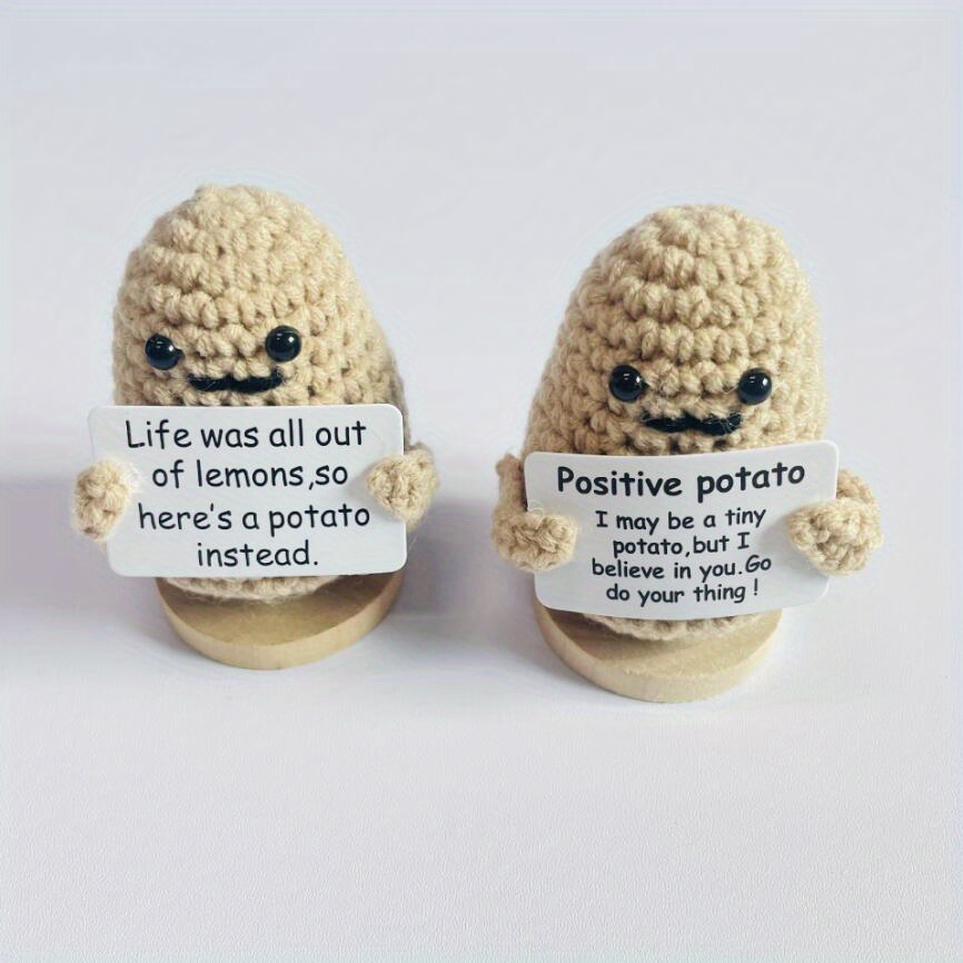 Mua Funny Positive Potato Funny Knitted Potato Doll for Decoration New Year  - Beige 4cm tại Rumple Tech