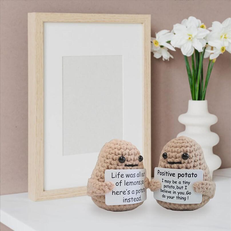 1pc Mini Fun Front Life Potato, 3-inch Fun Knitted Wool Potato Doll,  Créatif Et Mignon