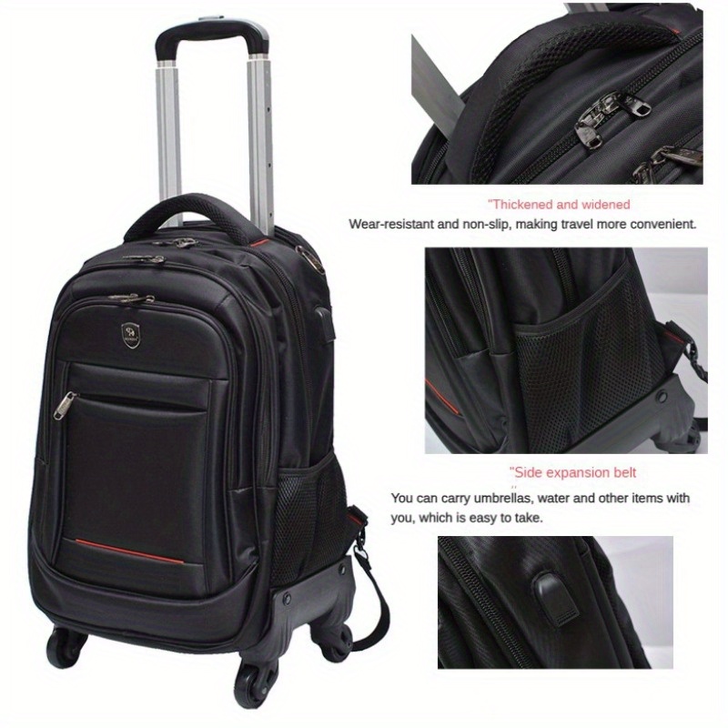 YOREPEK Mochila con ruedas, mochila con ruedas para adultos con puerto de  carga USB, mochila para portátil con ruedas de 17 pulgadas para viajes