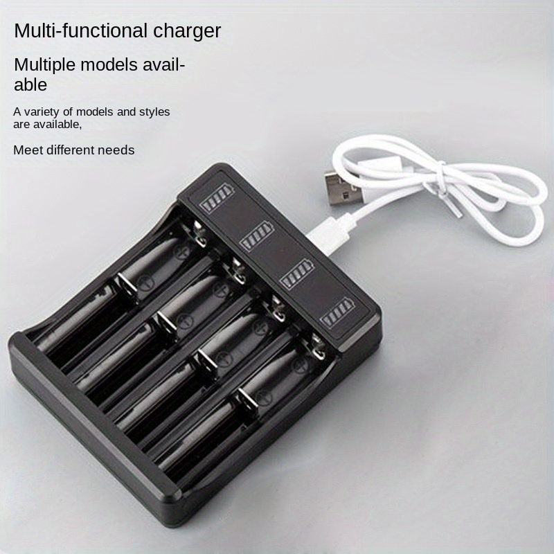 3.7V 18650 Chargeur Li-ion Batterie USB Charge Indépendante Portable 18350  16340 14500 Chargeur de Batterie Quatre Emplacements 