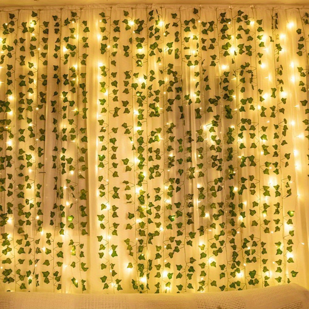 Vert Feuille Garland Guirlande lumineuse-Ivy Guirlandes-20/50 LED Flexible  Cuivre Parfait pour Intérieur, Chambre, 5 mètres 50