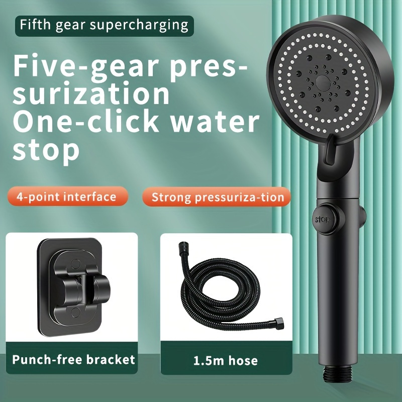 Douche haute pression 5 modes réglables one - Click Stop douche d'eau  accessoires de salle de