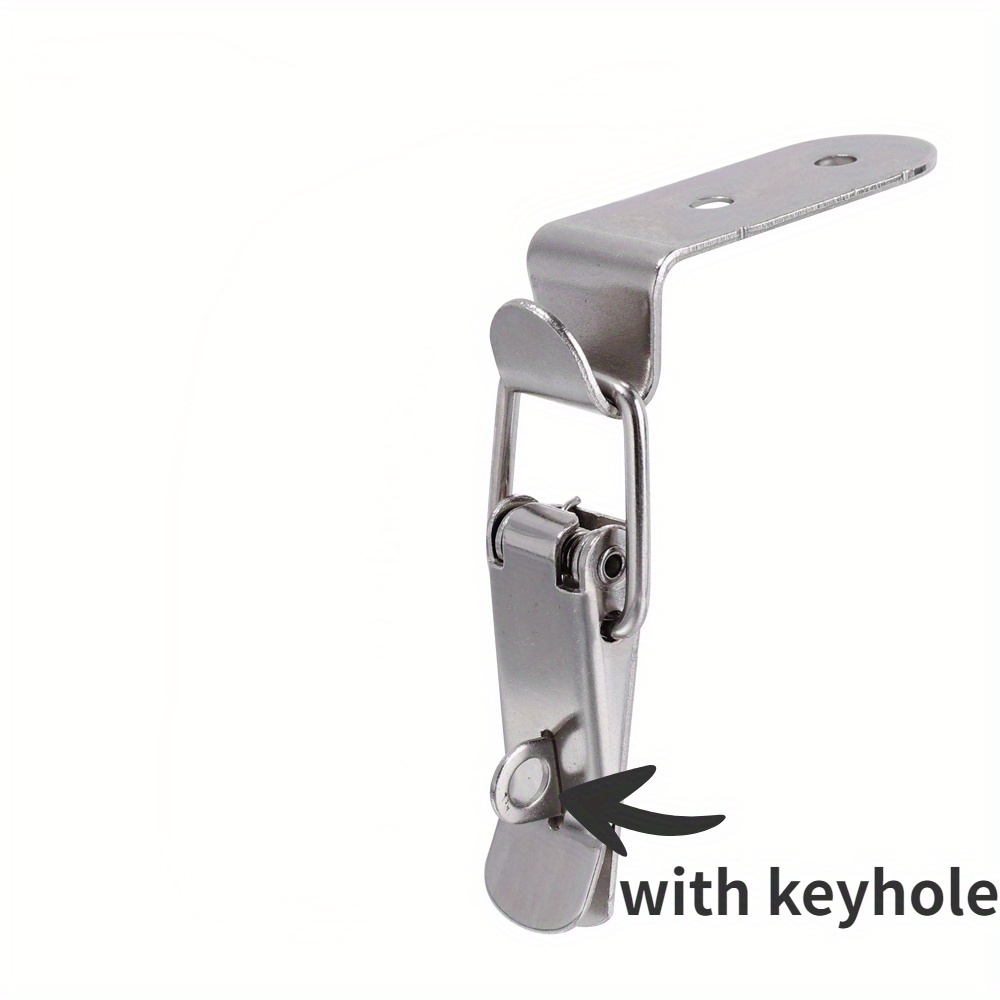 90 Degrees Duck-Mouth Buckle Hook Lock Stainless Steel Spring Loaded Draw  Toggle Latch Clamp Silver Hasp Latch Catch A