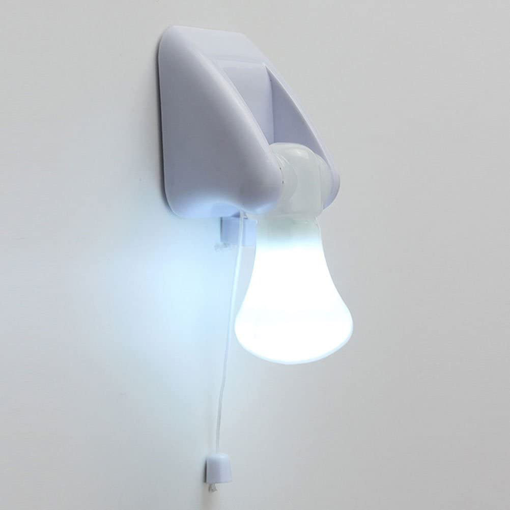 Portable Wire Led Bulb Small Cabinet Lamp Night Light Battery Operated Wall Light Self Adhesive Wall Mount Light With Pull Chain