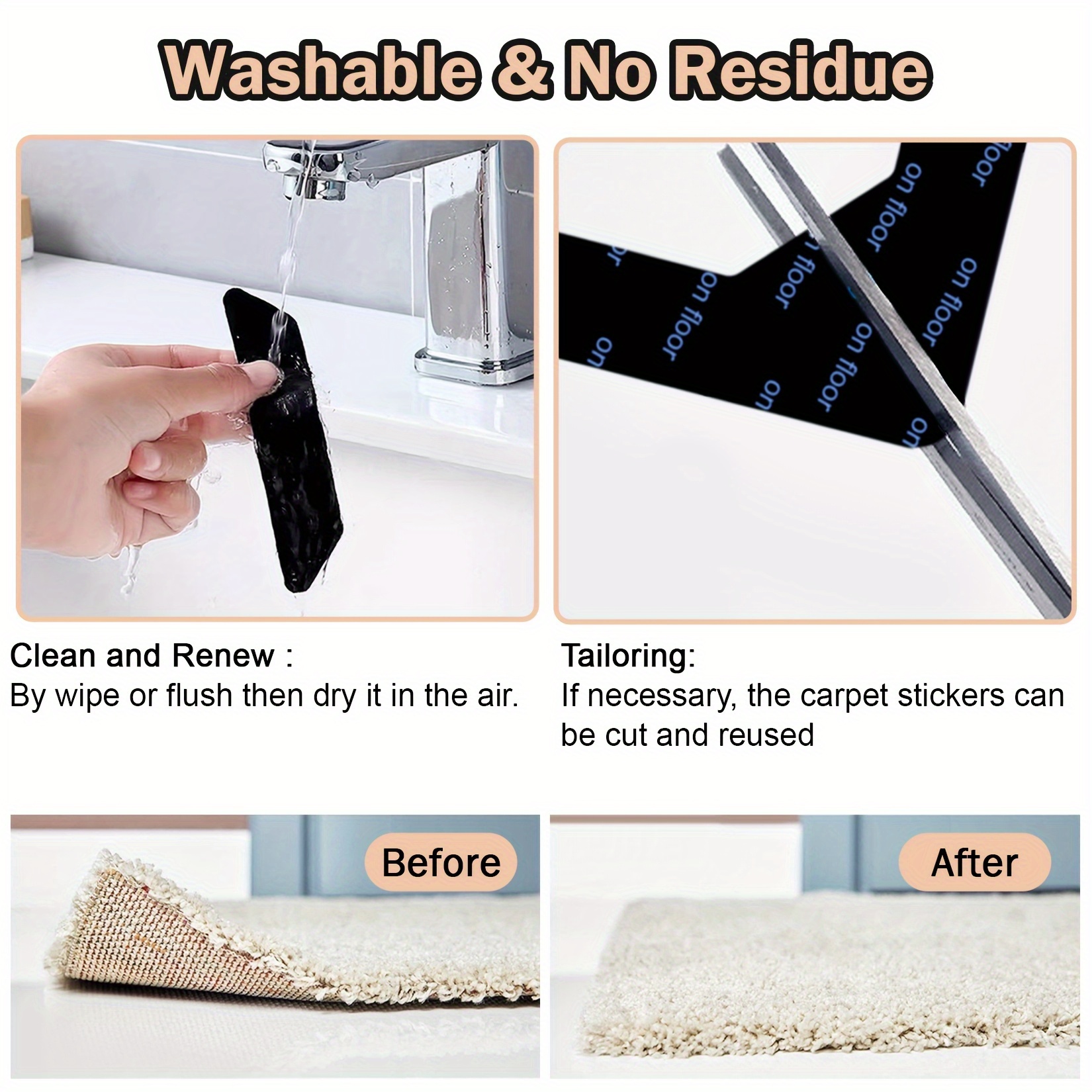 Bath mats rugs self adhesive anti slip floor carpet stickers