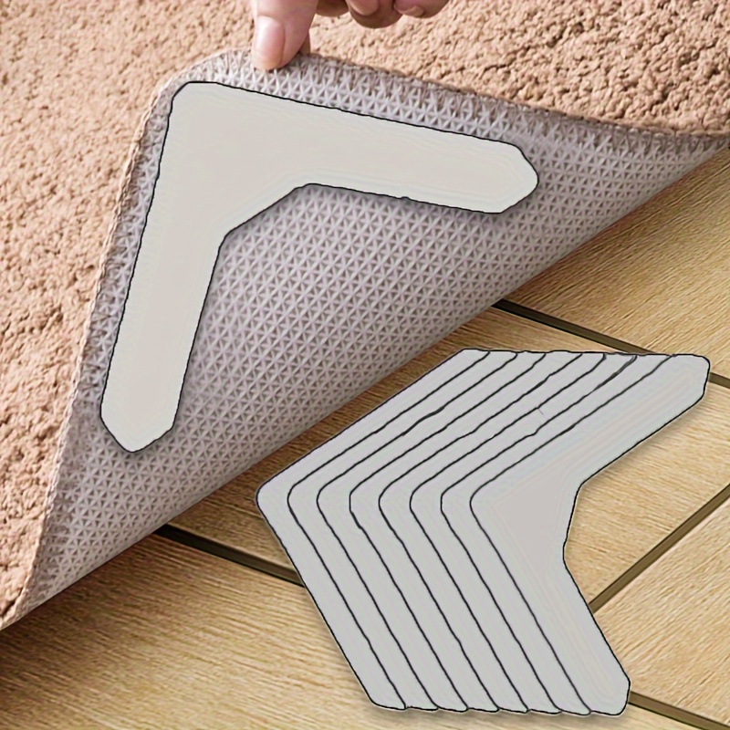 4pcs, Rug Gripper Heart-shaped Rug Stoppers To Prevent Sliding Anti Slip  Rug Stopper Carpet Pads For Tile, Wood Floor Area Stickers