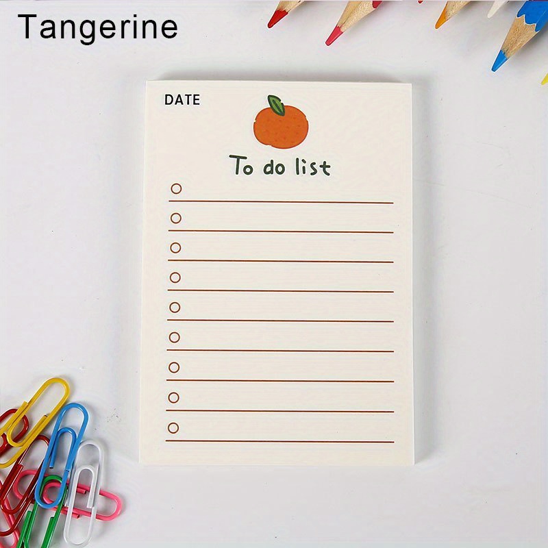 1pc 50 Sheets Cute Fruit Planner Daily To Do List, Notepad Paper Stationery