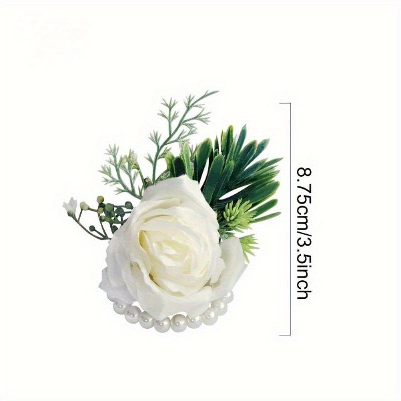 Corsage And Boutonniere Set Flower Wrist Corsage Bracelets - Temu