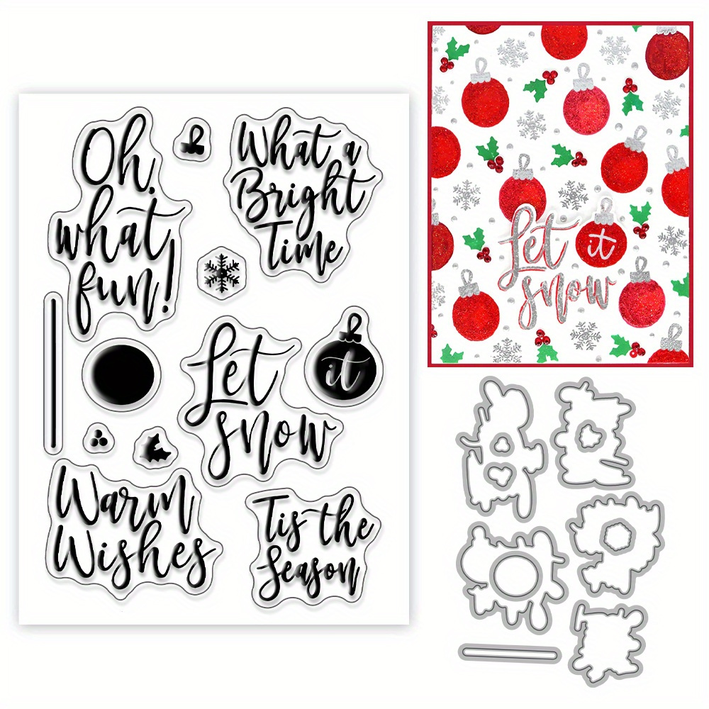 Jingle All The Way Die Cuts For Card Making Words Metal - Temu