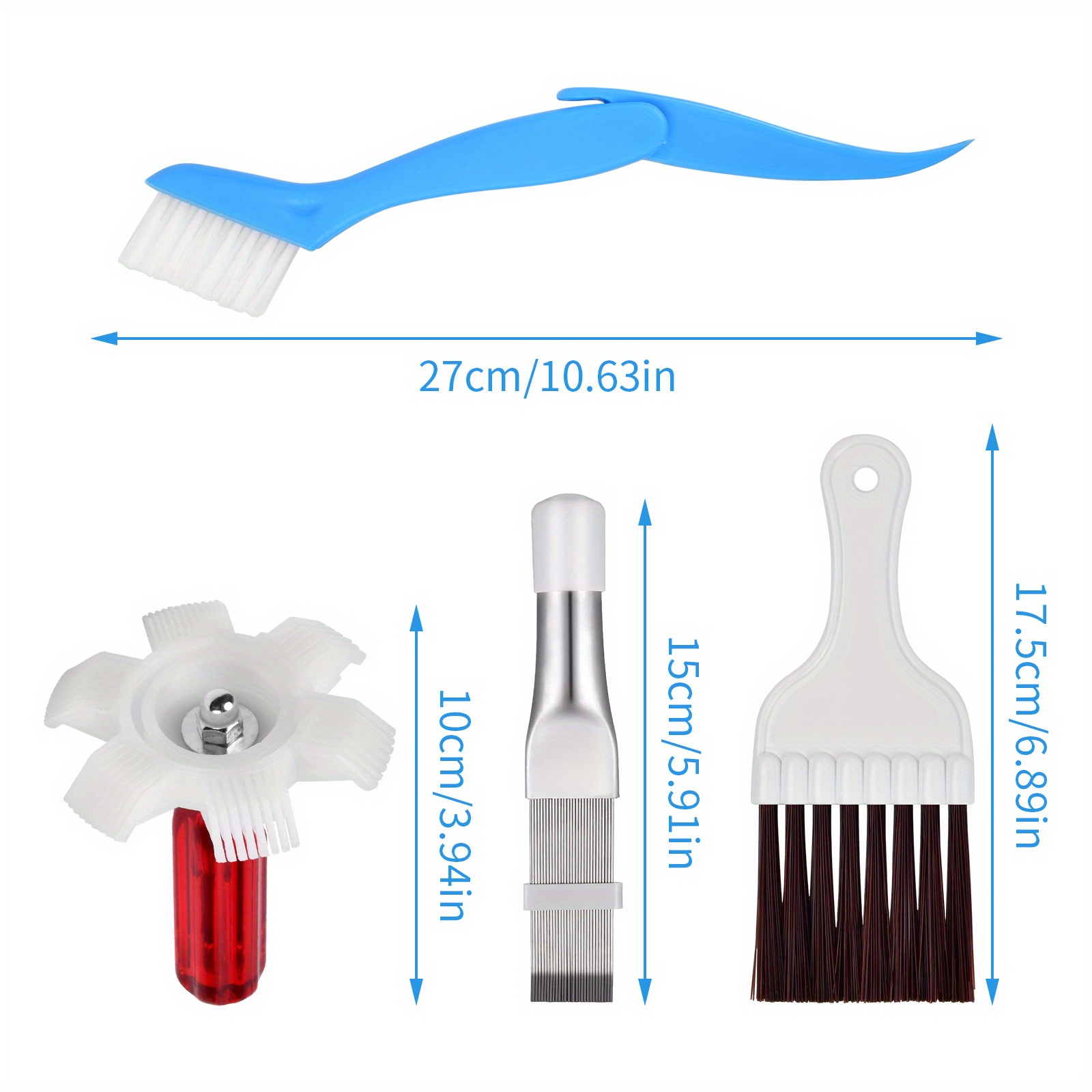 4Pcs Air Conditioner Condenser Fin Cleaning Brush And Comb Set Fin