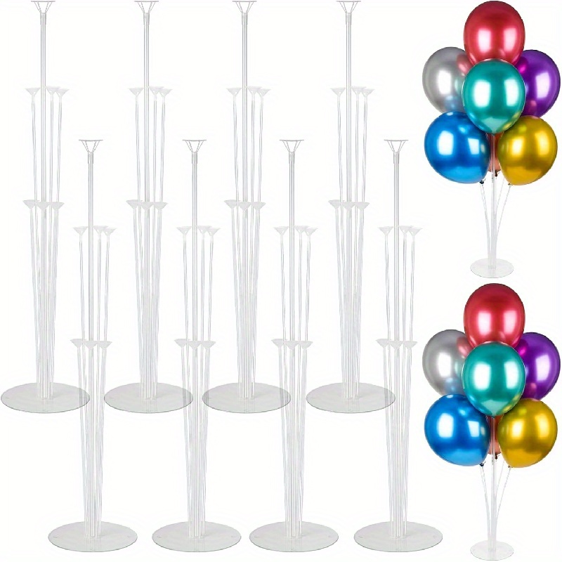 Juego de 8 soportes para globos, soporte de mesa para globos, centro de  mesa reutilizable con base para decoraciones de cumpleaños, fiestas, bodas  y