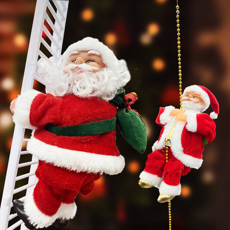 

Christmas Decorations Electric Ladder Santa Climbing Beads Santa Christmas Decoration Mall Dress Up
