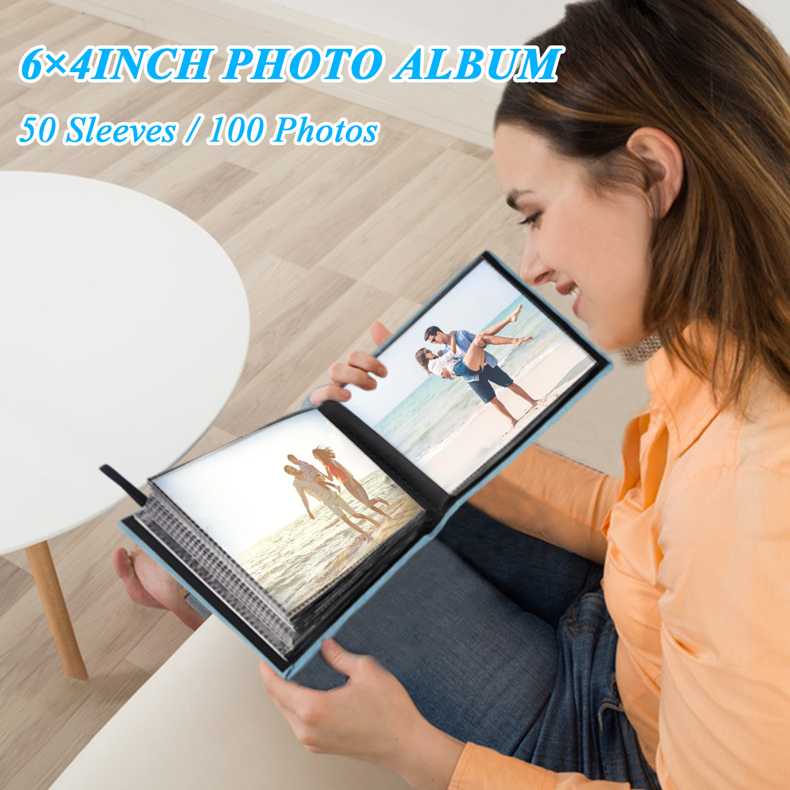  NESCL Álbum de fotos pequeño de 5 x 7 pulgadas, paquete de 2  unidades con capacidad para 56 imágenes, cubierta de lino con ventana  frontal, bolsillo vertical para mini álbumes de