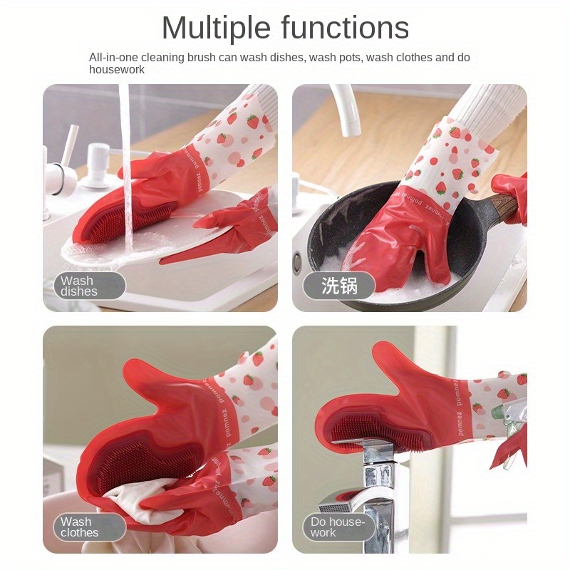 Cute Dishwashing Gloves Waterproof Non slip Housework - Temu