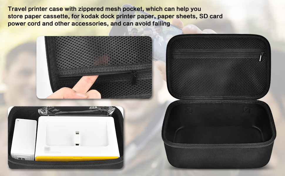 kodak dock   portable 4x6 instant photo printer case   eva wi fi compatible with accessory storage sturdy handle box   details 0