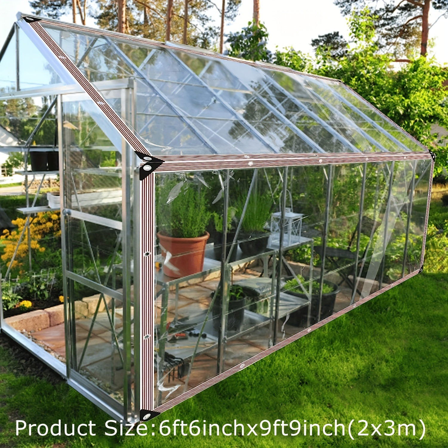 Lona Transparente Impermeable Exterior，Transparente Lonas Impermeables  Exterior para Cenador,Balcón,Baño,Jardín de Invierno ZHZHXR (Color : Clear,  Size : 5x2.5m(16.4x8.2ft)) : : Jardín