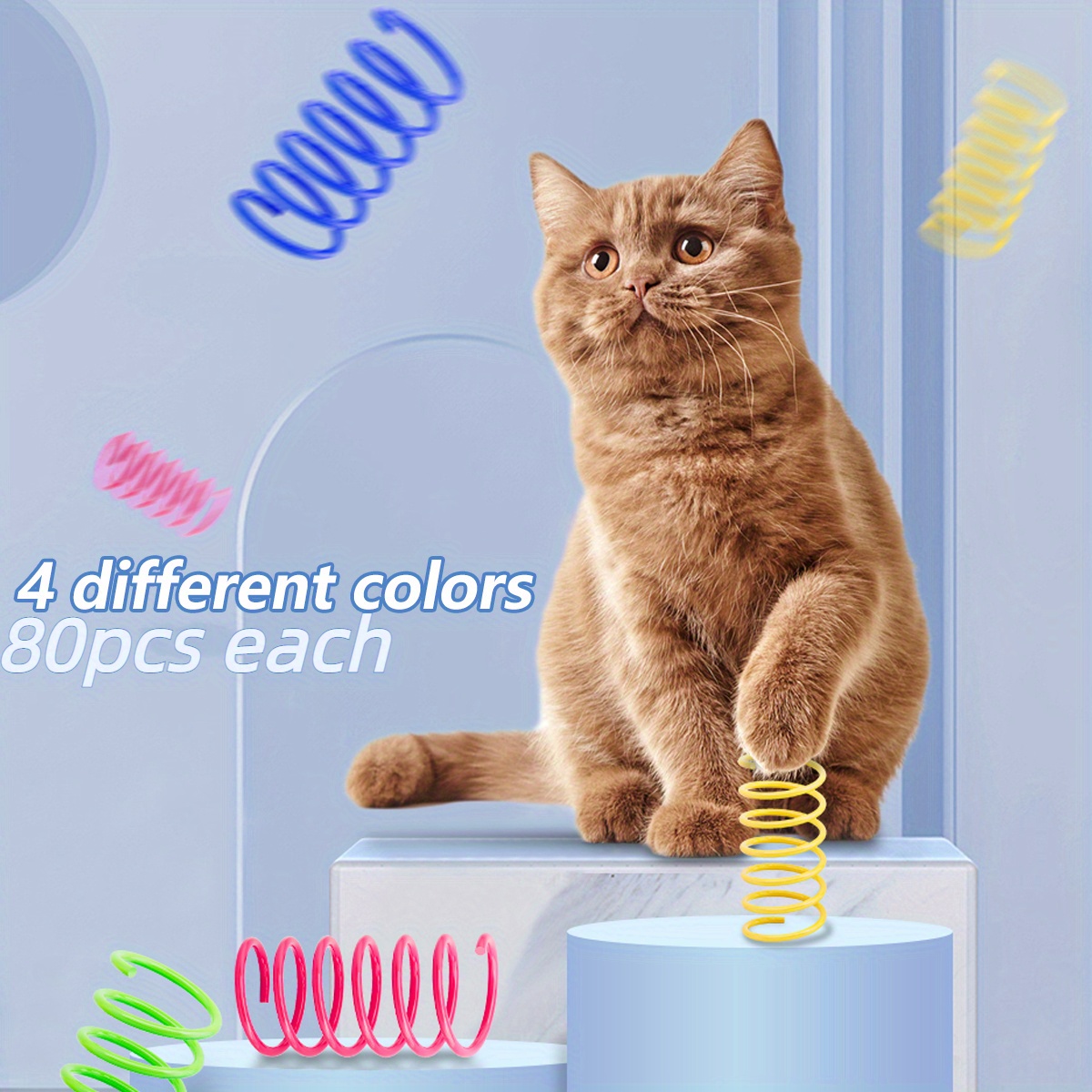 Cat Spring Toys, 80 Pezzi Di Giocattoli A Molla Colorati Per Gatti,  Giocattolo A Molla In