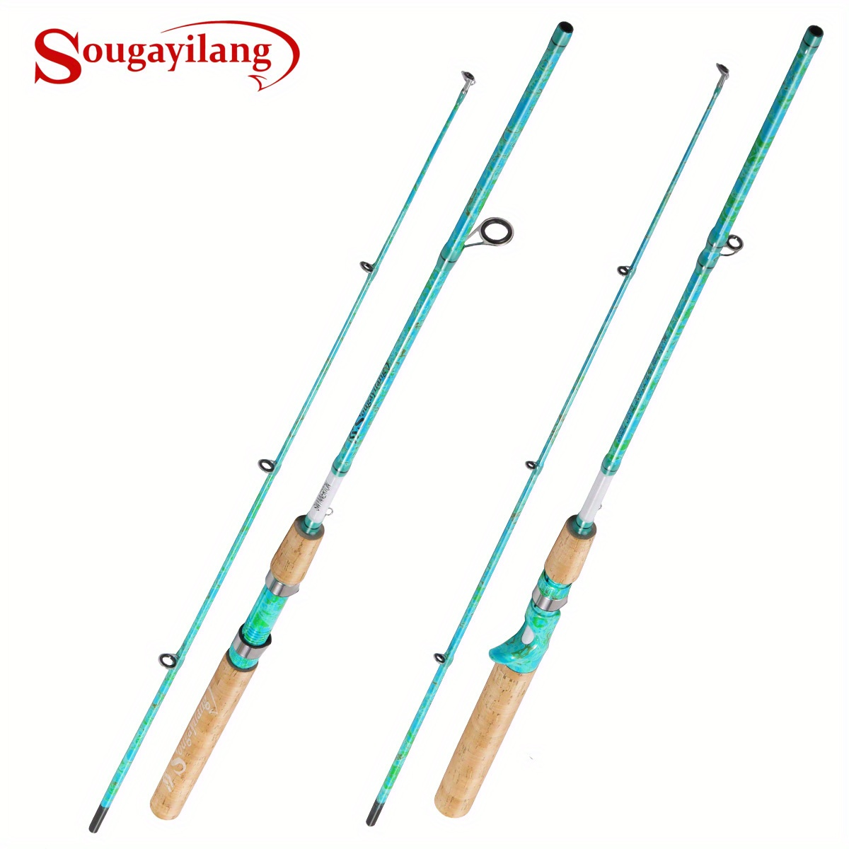 Sougayilang 4 Sections 198CM Lure Fishing Rod and 18+1BB Baitcasting Reel  Lure Rods Casting Rod Combo Travel Fishing Set Pesca