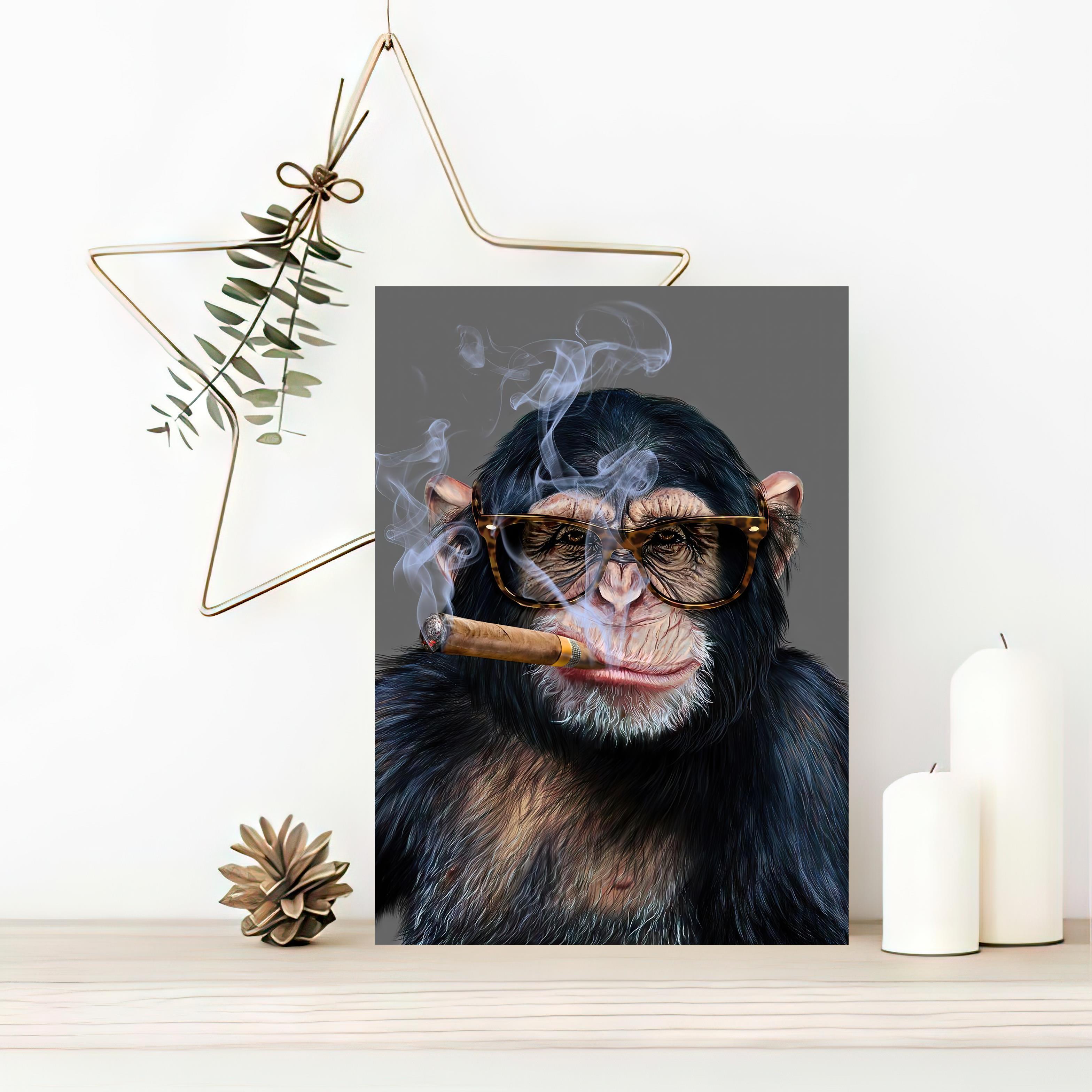Ape in Suit Watercolor Hipster Animal Retro Costume Yoga Mat by