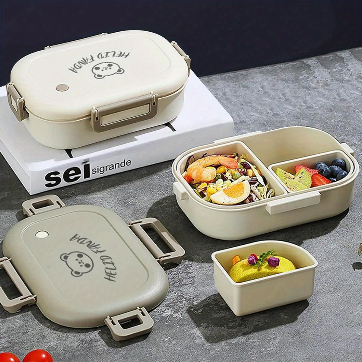 Contenedores de almuerzo para adultos – Lonchera Bento con compartimentos  para calentador de alimentos calientes – Accesorios de lonchera caliente