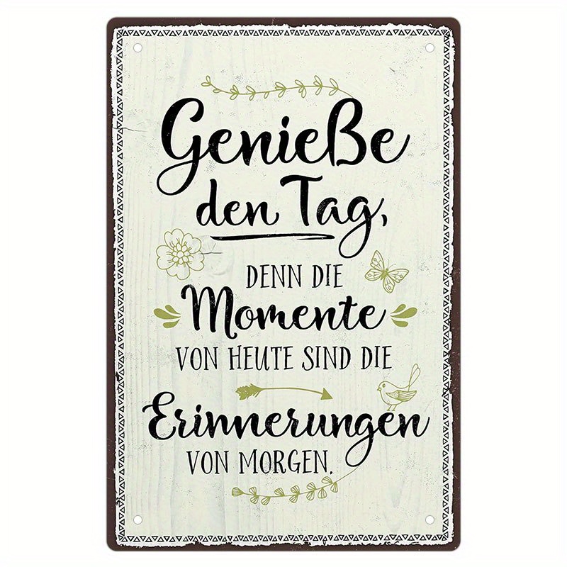 

1pc, Geniesse Den Tag, Vintage Decorative Sign On Motivation/happiness Shabby Chic, Retro Vintage Sign, 8x12inch Decor, Home Signs, Wall Signs