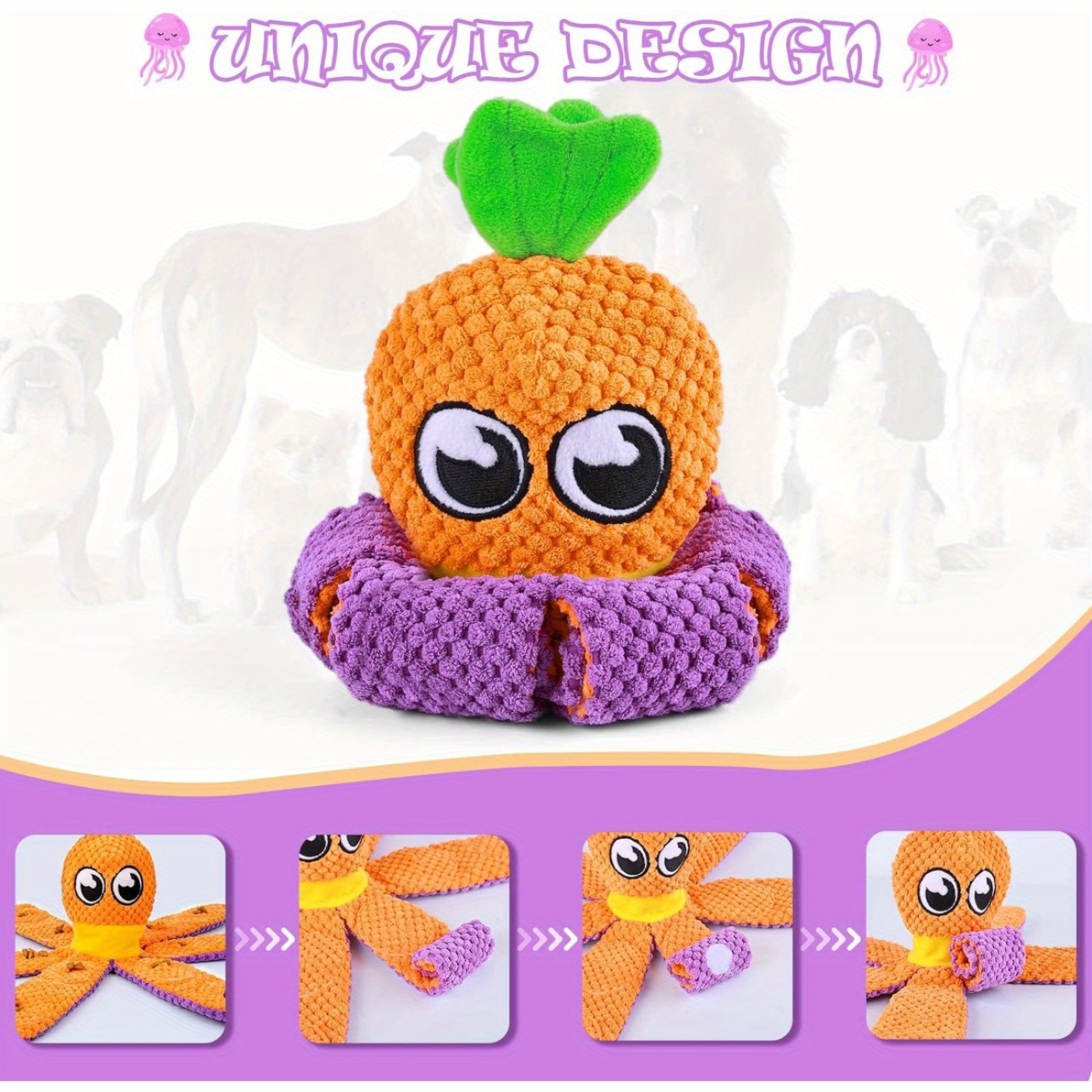 2-in-1 Octopus & Carrot Interactive Dog Toys, Dog Snuffle Toy Dog Toys For  Boredom Dog Stimulation Toys, Dog Puzzle Toy For Foraging Instinct Training  Slow Feeding For Large Medium Small Dogs 