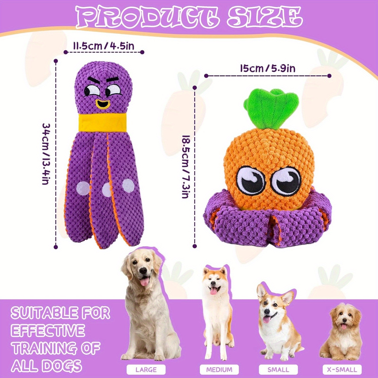 Dog Carrot Plush Toy Dog Toys Interactive Dog Toy Dog Puzzle Toys