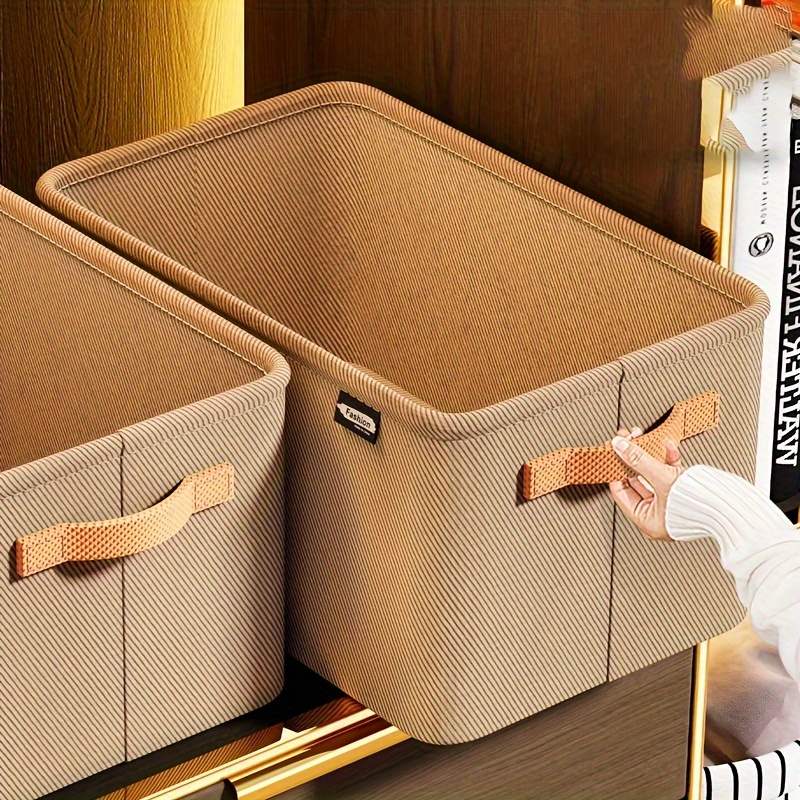 Fabric Underwear Storage Box With Lid Foldable Storage Bins - Temu