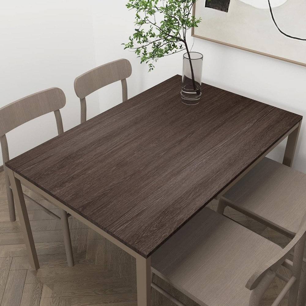 Image of 1 Roll Dark Brown Self-adhesive Wallpaper Wood Grain Contact Paper Textured Peel And Stick Wallpaper Matte Thickened Waterproof Furniture Stickers Bedroom Living Room Dining Room Kitchen Contact Paper