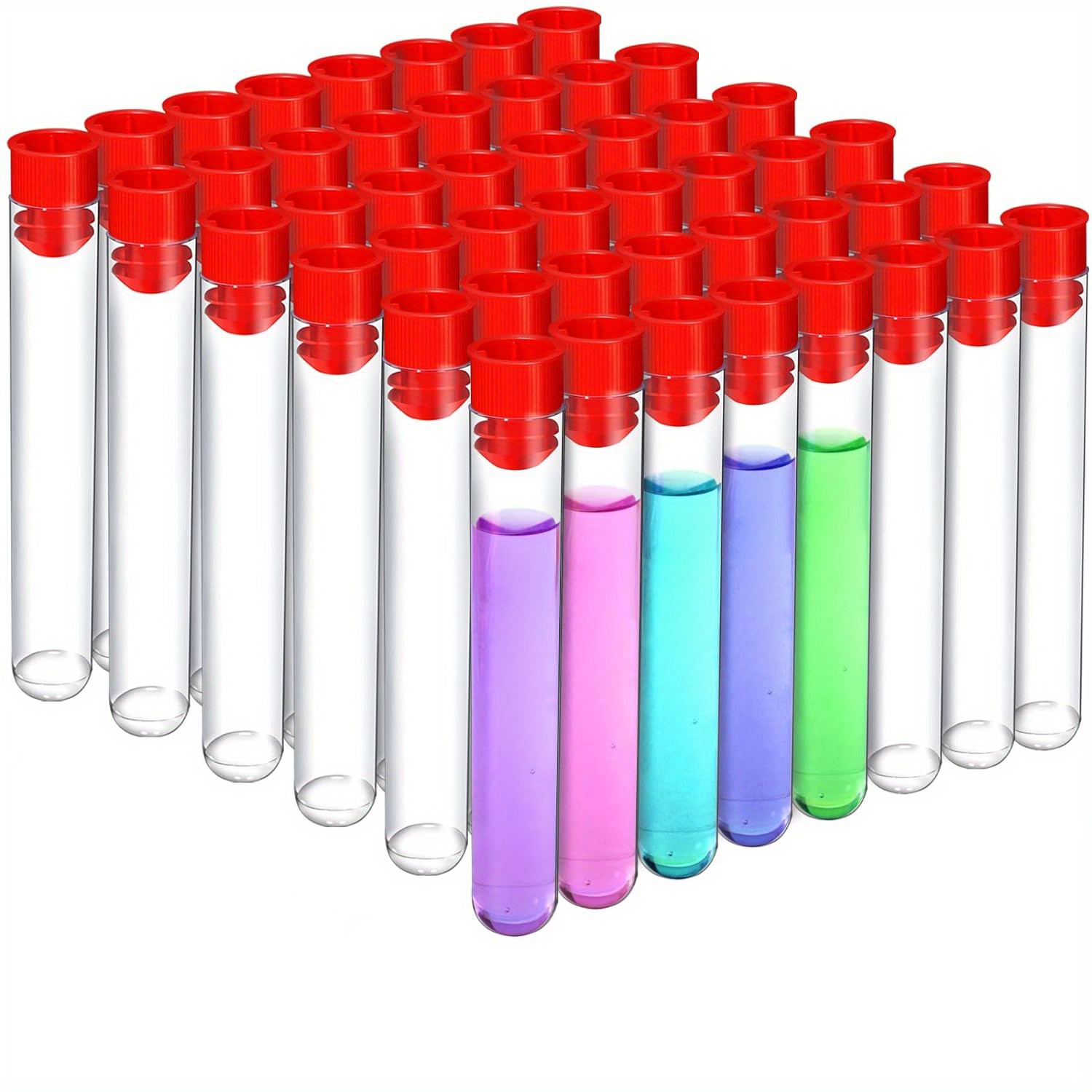 50 Pack 85ML Plastic Tubes with Caps, 150x30mm Plastic Clear Test Tubes for  Sample, Scientific Experiments, Party, Candy Storage