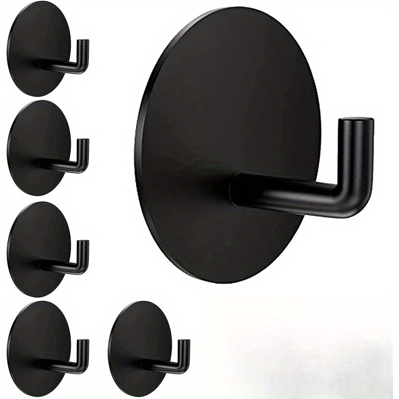 6 Pcs Black Wall Sticky for Hanging Heavy Duty Adhesive Hooks