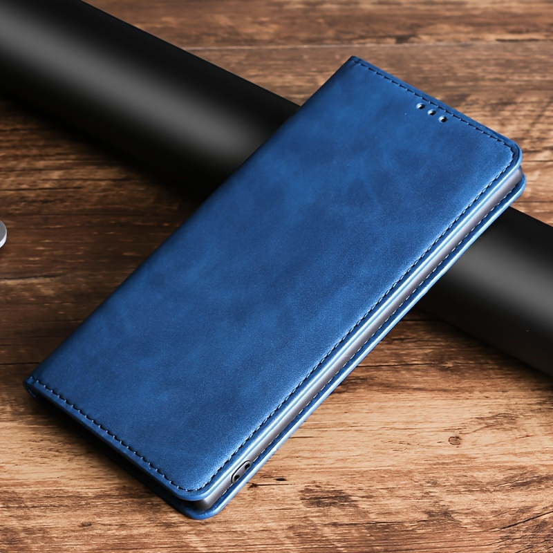 Para Xiaomi Poco M6 Pro Funda de cuero para teléfono con cierre magnético  (azul)