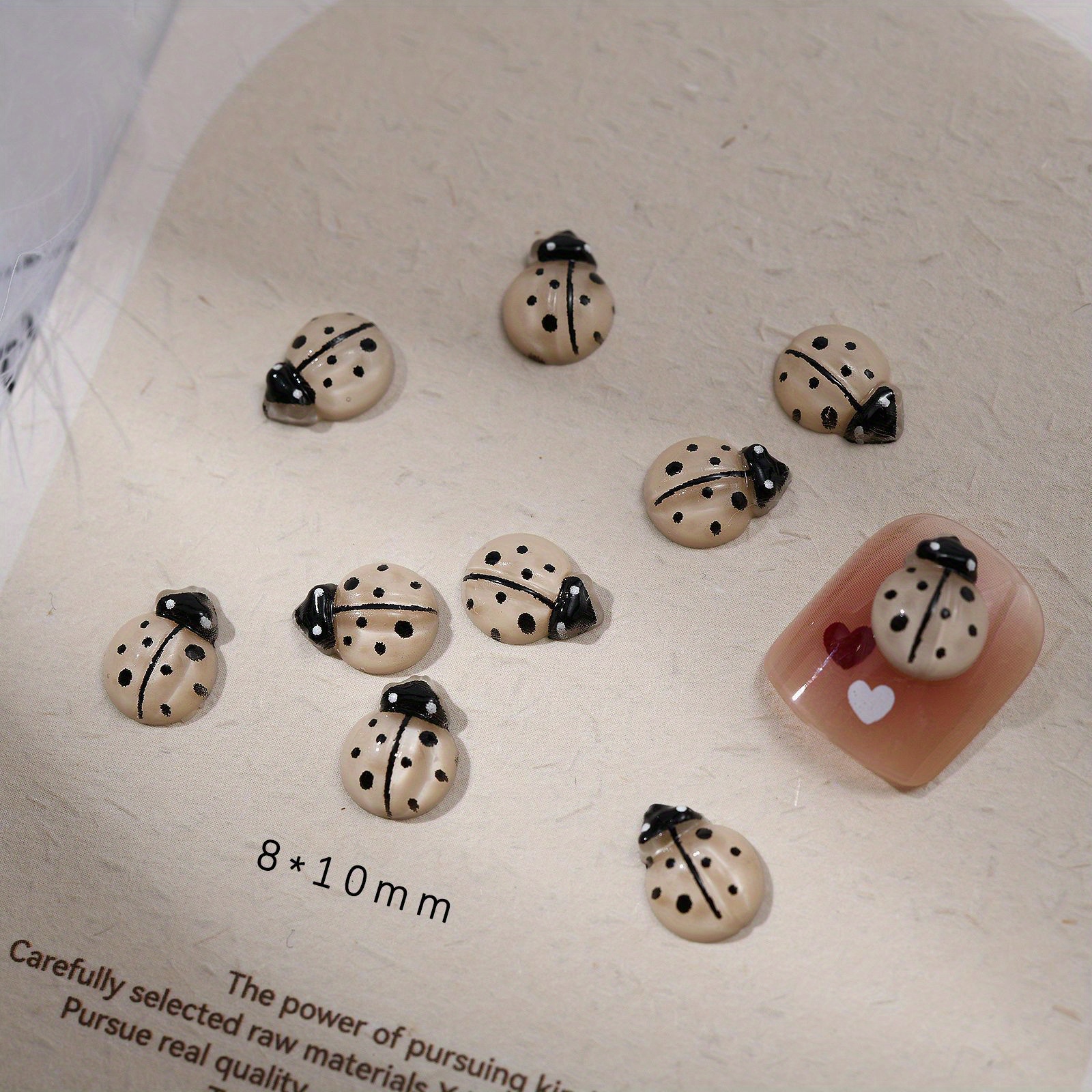 Seven Star Ladybug Nail Charms Cute 3d Cartoon Red Ladybug - Temu