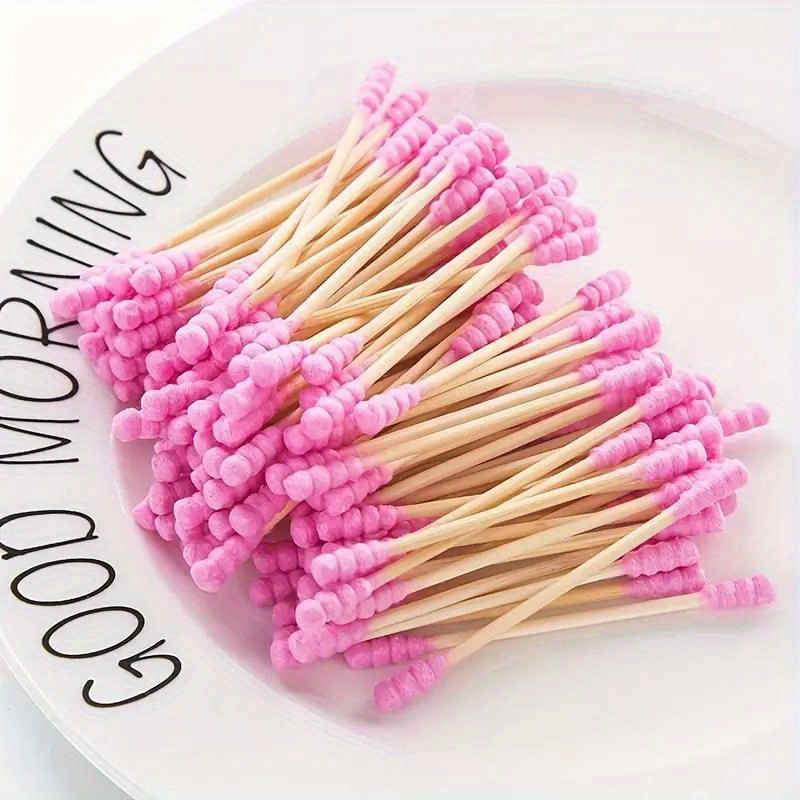 

100pcs, Premium Double-headed Cotton Swabs, Beauty Salon Ear Cotton Swabs Cosmetic Wooden Swabs Cotton Swabs For Beauty & Personal Care, Make Up, Cleaning Ears Eyeliner Nail Polish