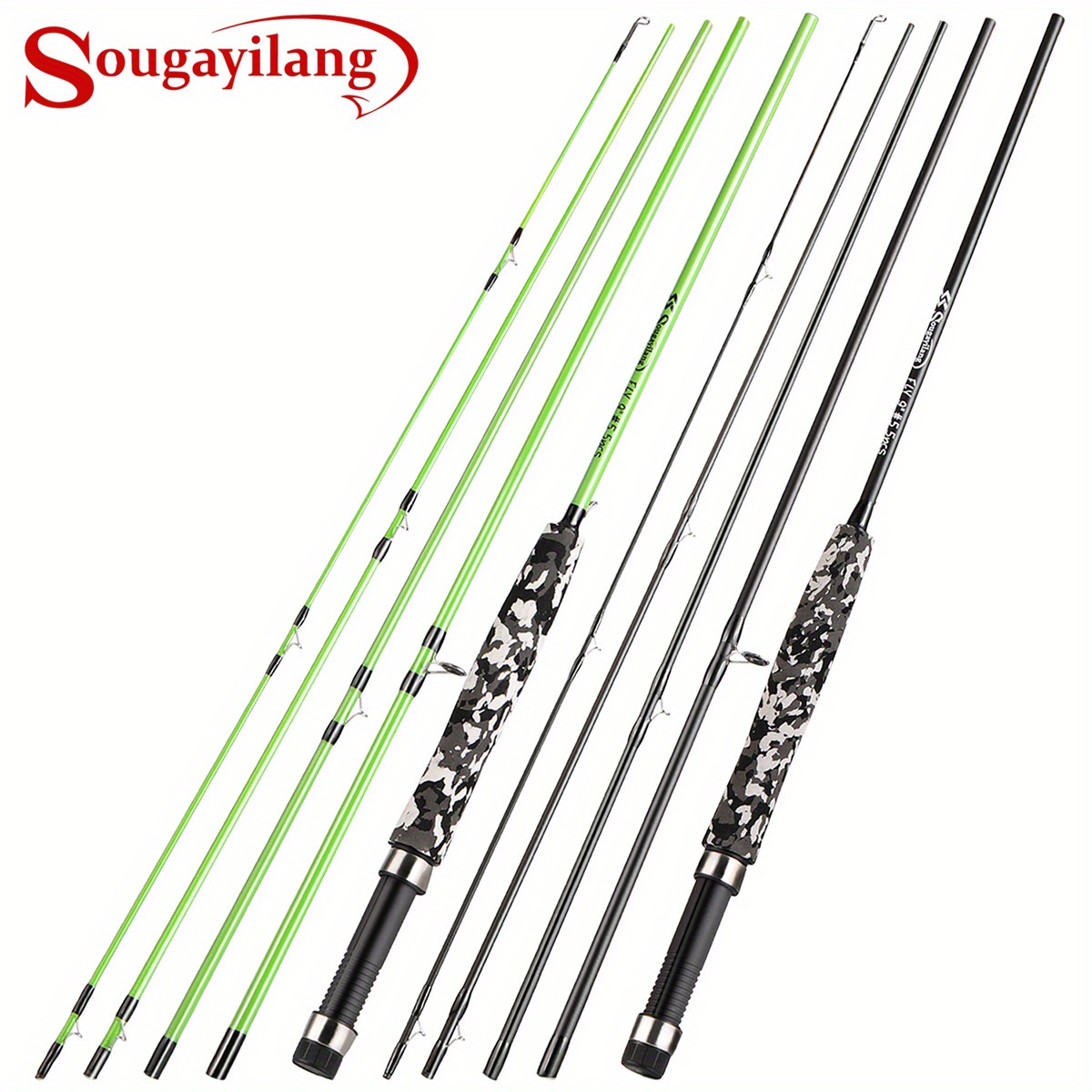 Sougayilang Carbon Fiber Fly Fishing Rod 5 Sections Solid - Temu
