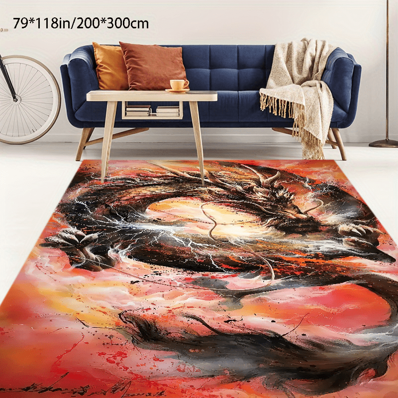 ドラゴンラグ、スカル&ドラゴンエリアラグ、フルサイズ3 x 5 4 x 6 5 x 8フィートノンスリップフロアマットソフトレストエリアリビングダイニング用ドアマッ ドラゴンラグ、スカル\u0026ドラゴンエリアラグ、フルサイズ3 x 5 4 x 6 5 x