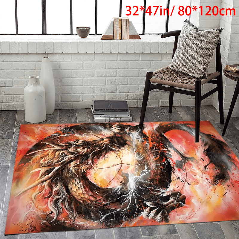 ドラゴンラグ、スカル&ドラゴンエリアラグ、フルサイズ3 x 5 4 x 6 5 x 8フィートノンスリップフロアマットソフトレストエリアリビングダイニング用ドアマッ ドラゴンラグ、スカル\u0026ドラゴンエリアラグ、フルサイズ3 x 5 4 x 6 5 x