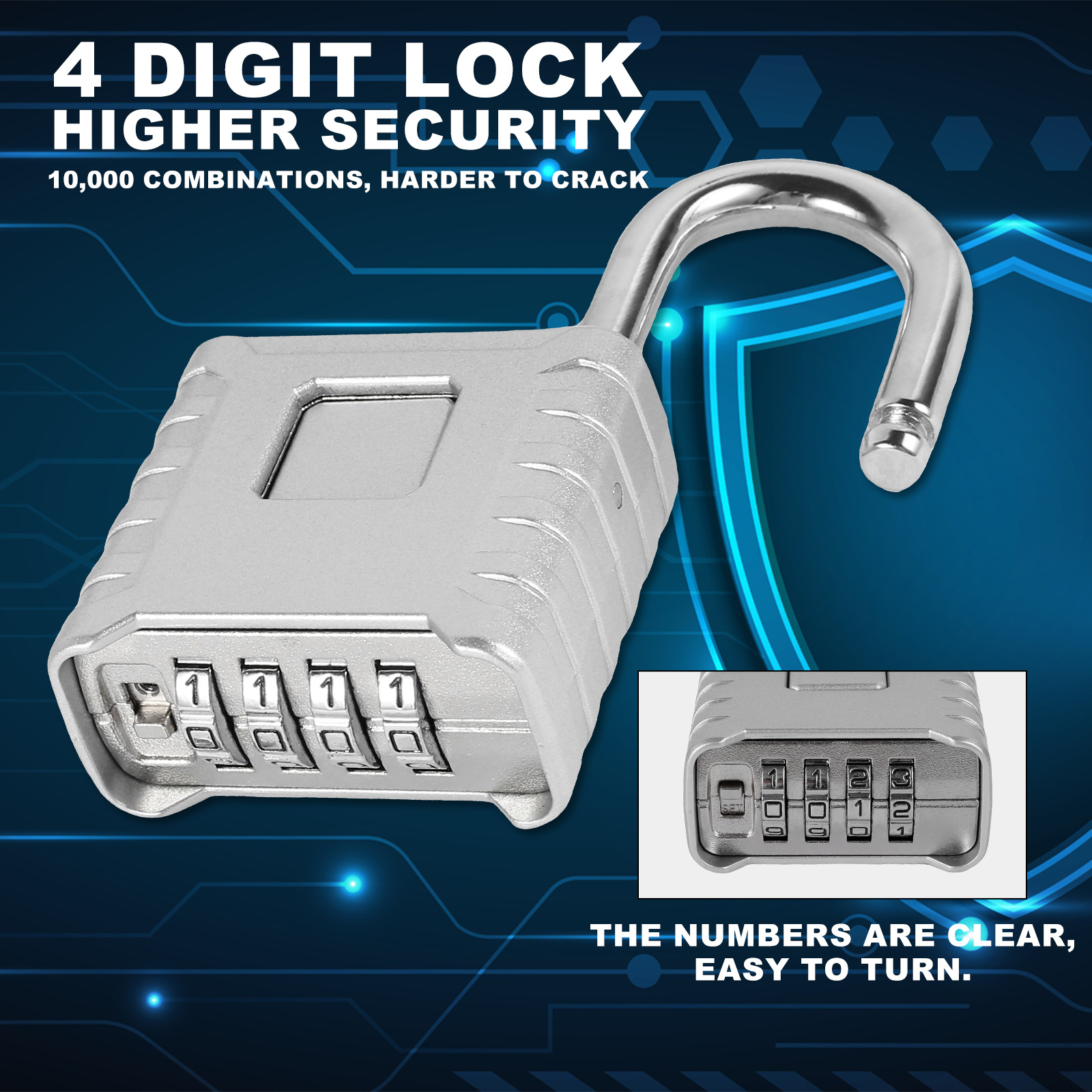 Secure Your Belongings With A Heavy duty 3 digit Combination - Temu