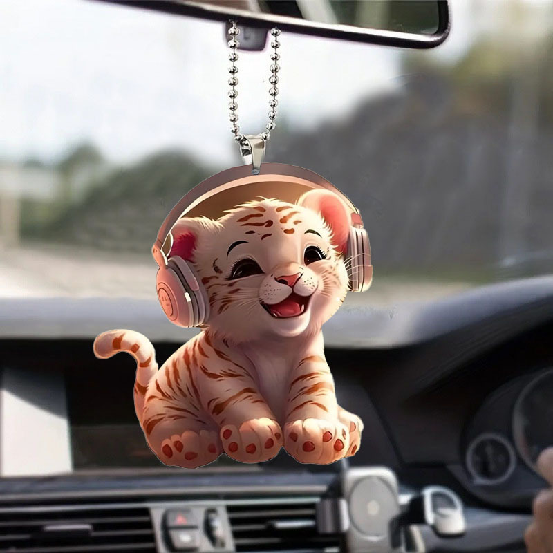 White Tiger Acrylic Decorative Pendant Car Accessories - Temu