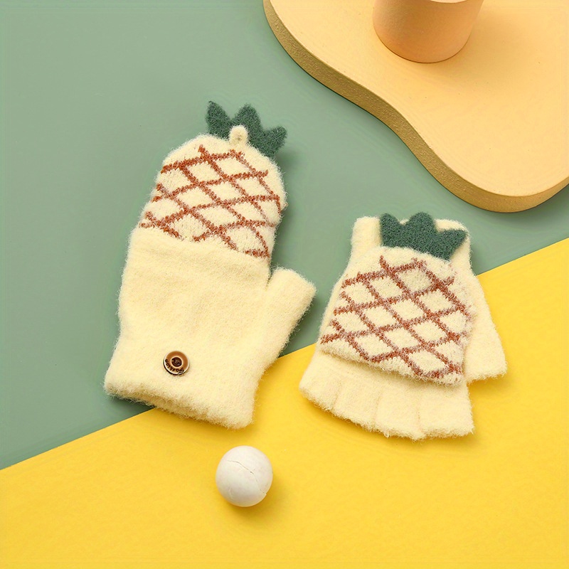 Kids' Warm Half Finger Gloves for Autumn & Winter