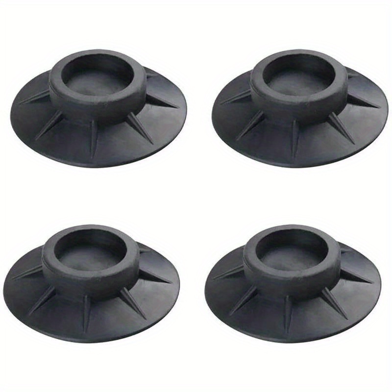 E-shop 4er-Set Anti-Vibrations-Pads für Waschmaschinen und Kühlschränke - Geräuschreduzierung, Rutschfestes Design, Bodenschutz, Schwarz mit roten