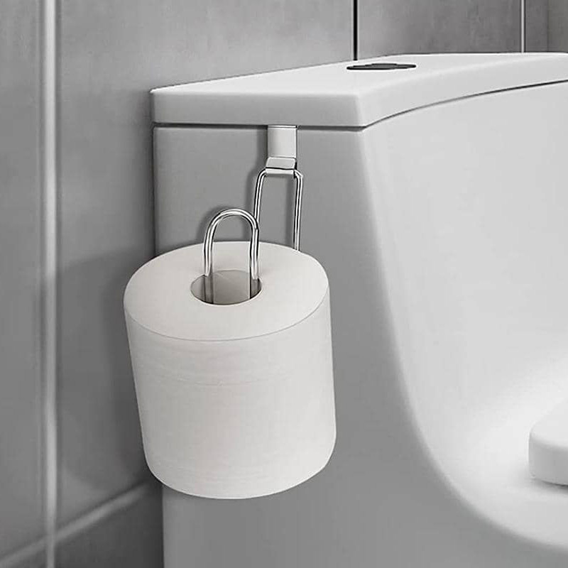 Soporte de papel higiénico con estante, soporte de papel higiénico de  Bjiotun, para almacenamiento de papel higiénico montado en la pared,  dispensador