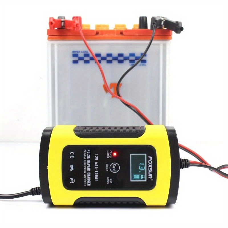 Battery Charger, Pulse Repair Battery Maintainer Battery Desulfator For Auto  For Motorcycle 