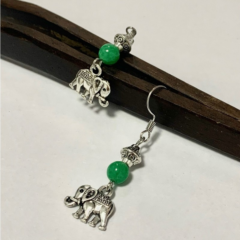 TEMU A Pair Of Vintage Bohemian Style Women's Earrings, Hanging Elephant Pendants, Suitable For Daily Commuting, Bohemian Dressing, Travel And