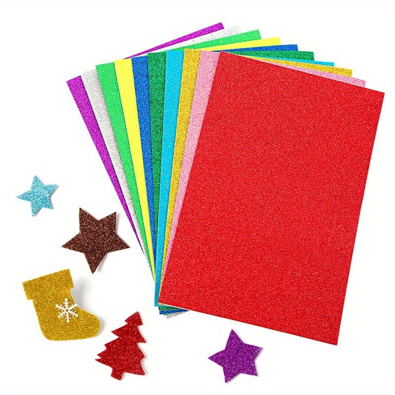 10pcs/Set Glitter Foam Paper Sheets Sponge Soft Touch Art Crafts