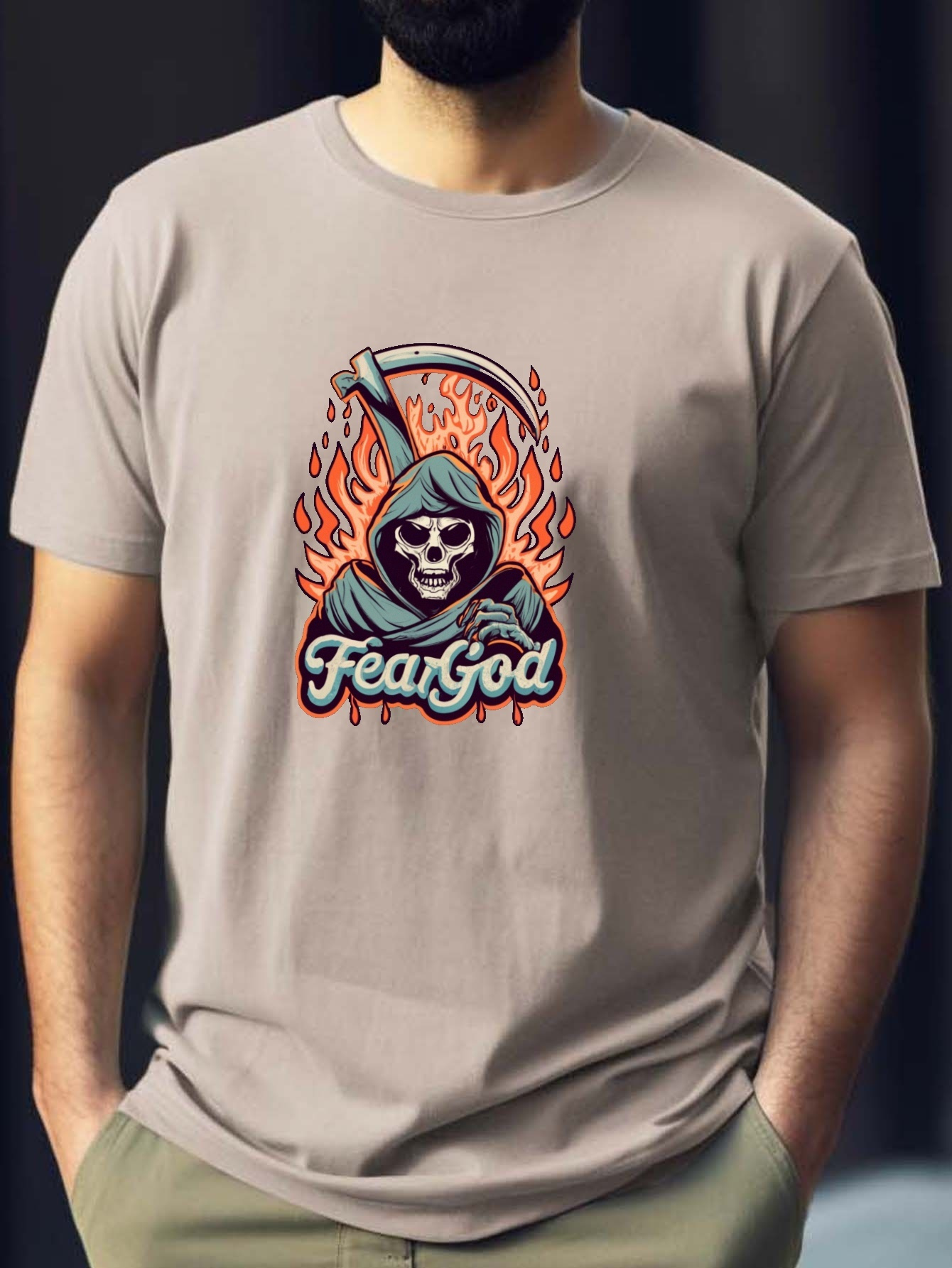 fear god print t shirt tees men casual short sleeve t shirt Temu